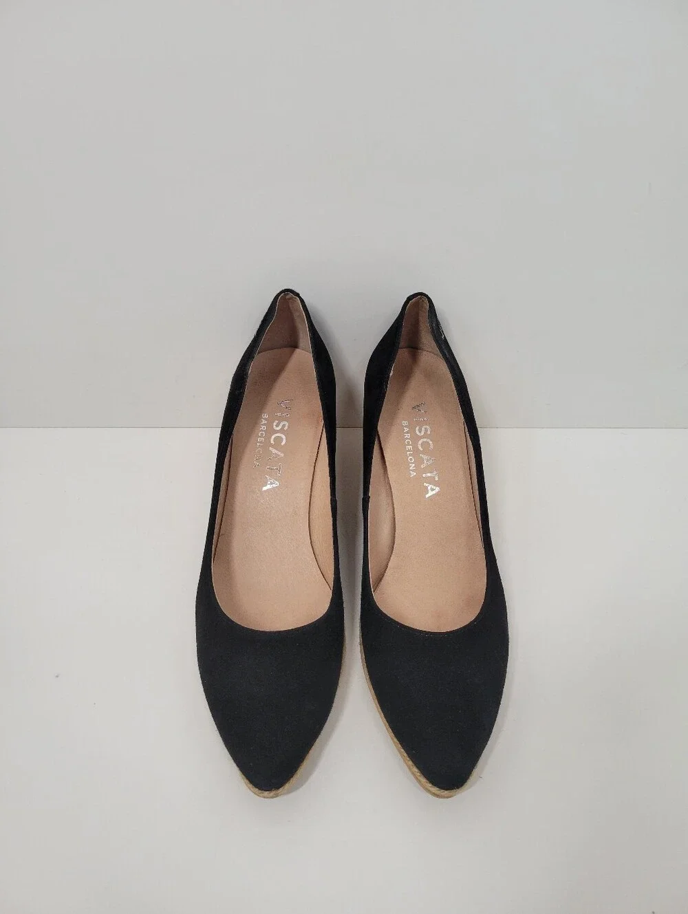 Viscata Black Velvet Wedge Heel Shoes Women's Size 41 US 10